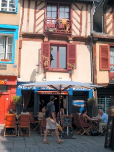 Typical ochre coloured half timbering in Rennes