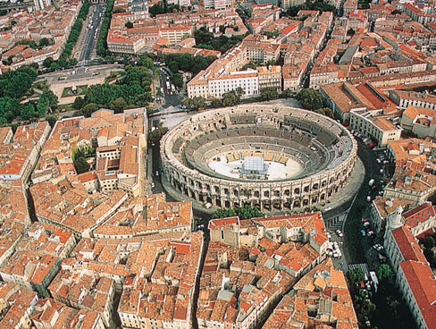 Aerial view of Nimes
