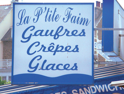 Signage for crepes Brittany