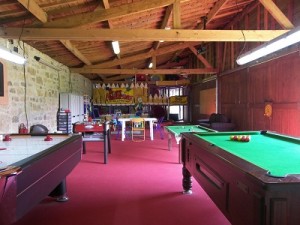 The Impressive games barn at BM002957 La Fretu cottages in Brittany